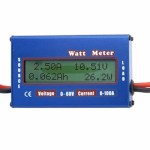 Voltmetru, Wattmetru si ampermetru, multifunctional, multimetru digital, 4 - 60 V, 100 A, foarte precis, de culoare albastru